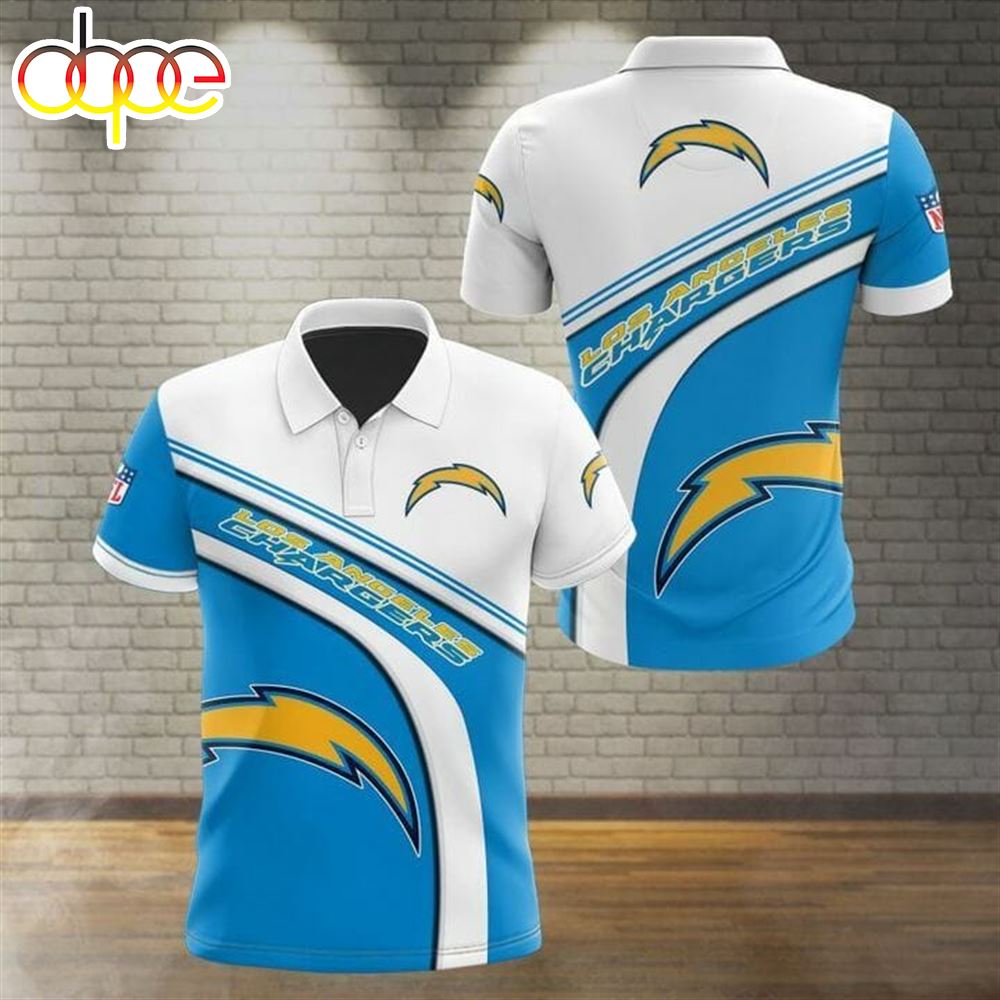 NFL Los Angeles Chargers Blue White Polo Shirt V2