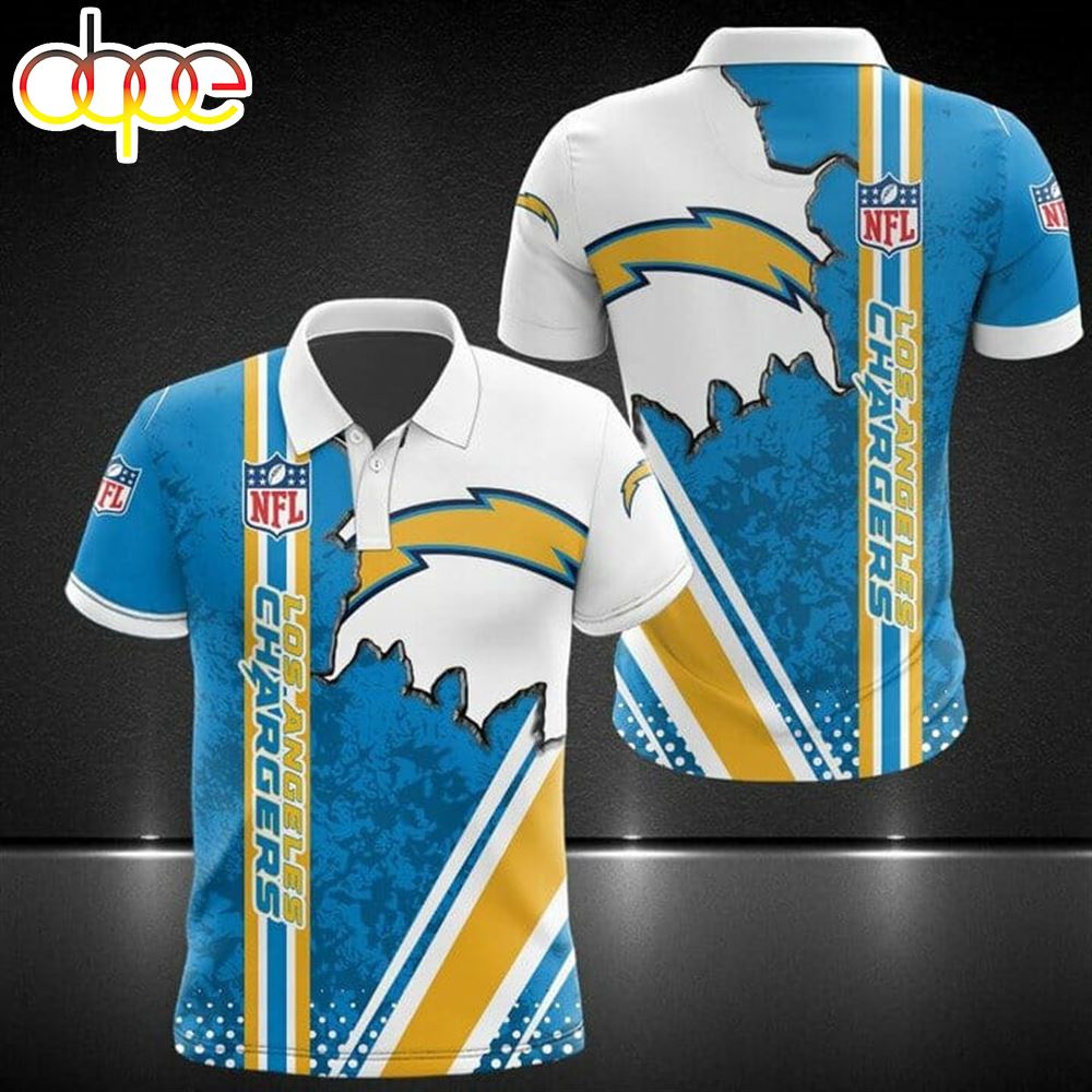 NFL Los Angeles Chargers Blue White Polo Shirt