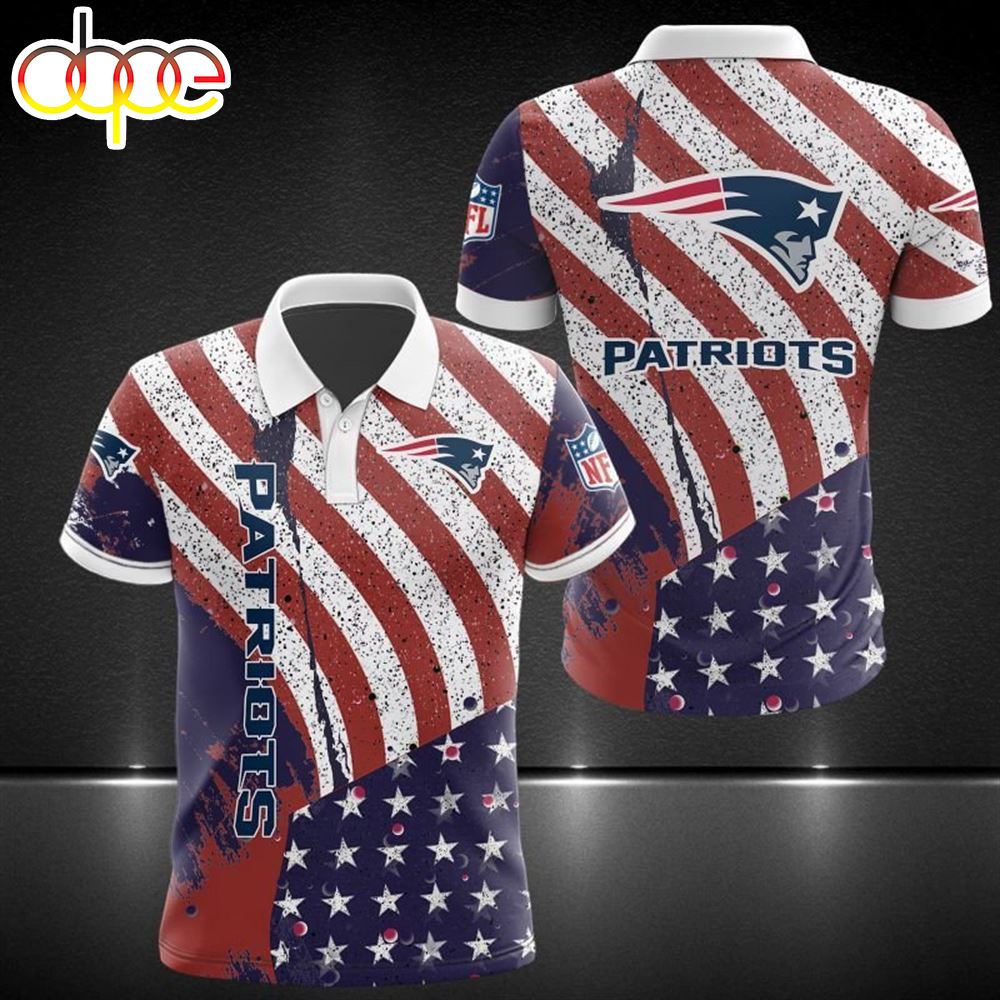 NFL New England Patriots American Flag Polo Shirt