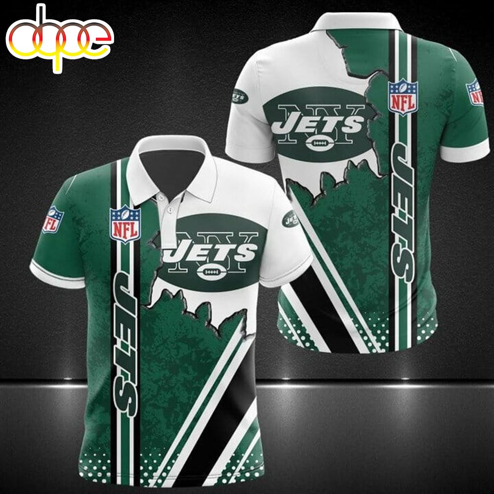 NFL New York Jets Green White Polo Shirt