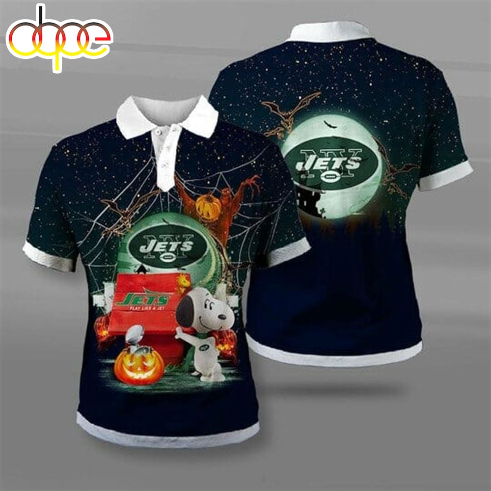 NFL New York Jets Snoopy Halloween Polo Shirt