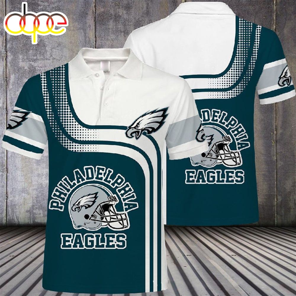 NFL Philadelphia Eagles White Green Special Polo Shirt V2