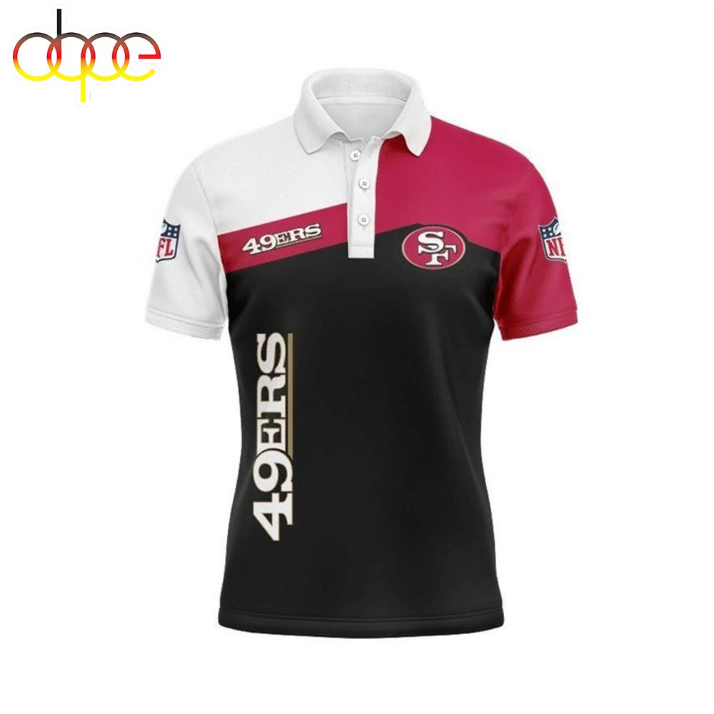 NFL San Francisco 49ers Black Red White Polo Shirt