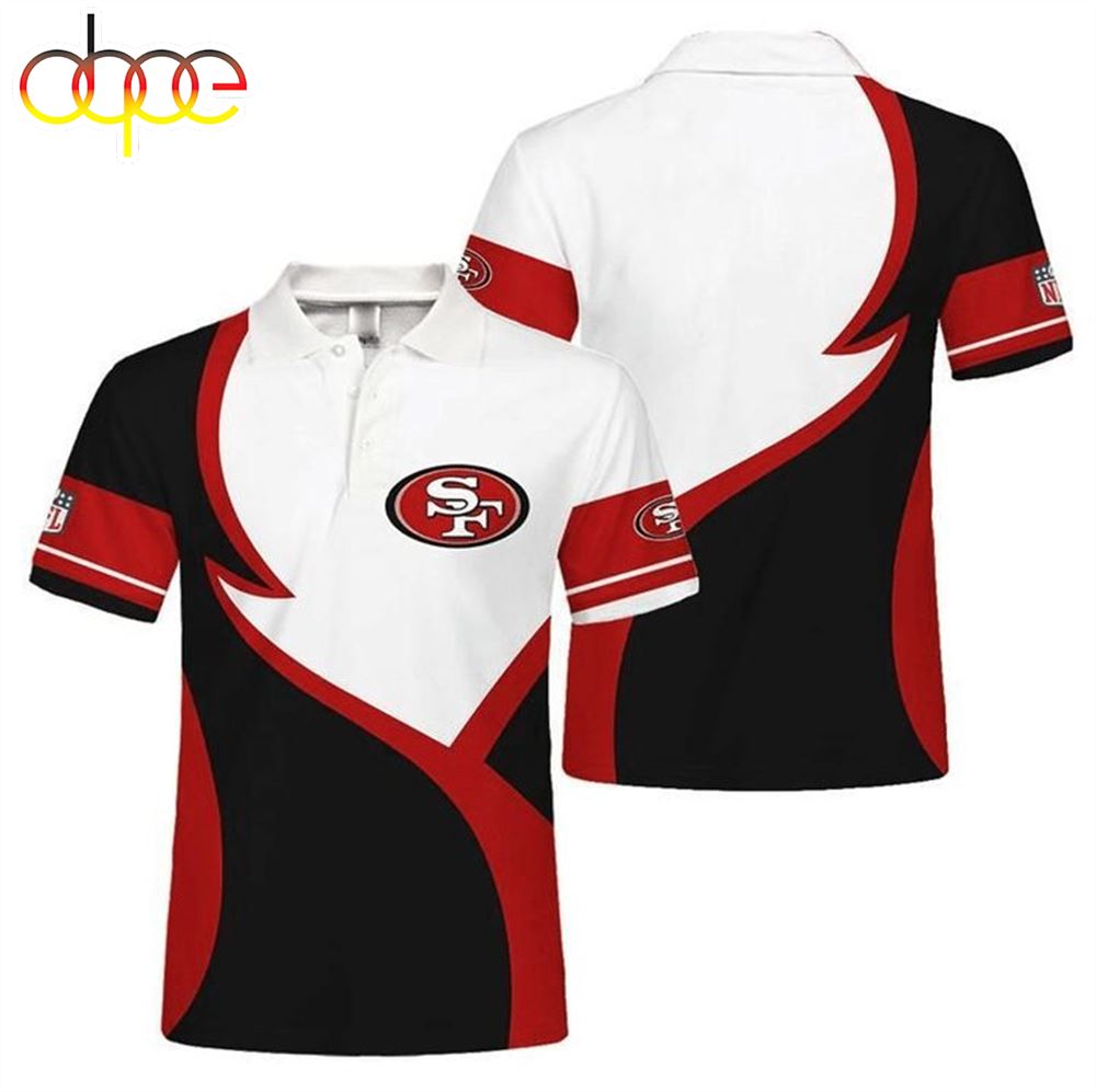 NFL San Francisco 49ers White Black Red Polo Shirt