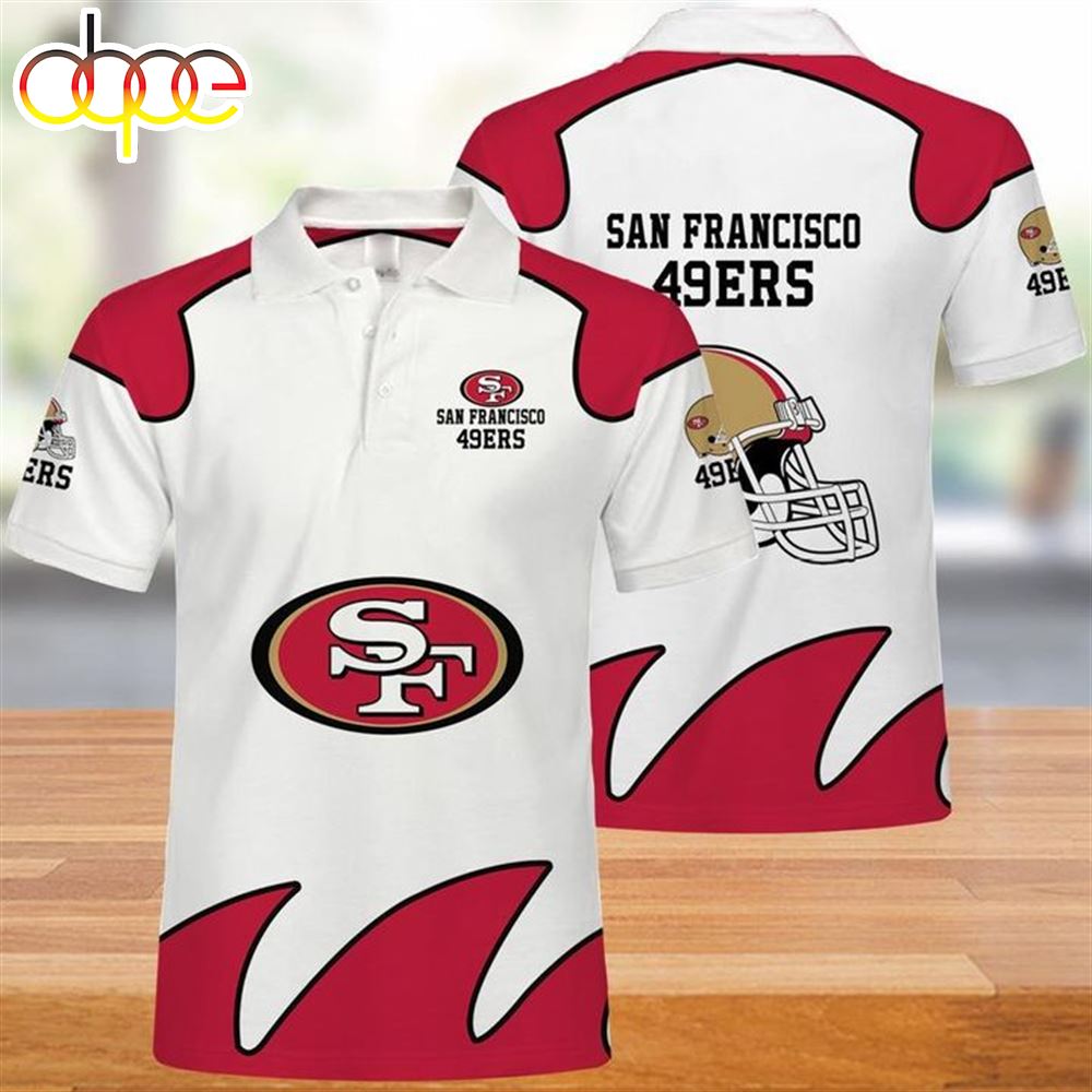 NFL San Francisco 49ers White In Fire Polo Shirt