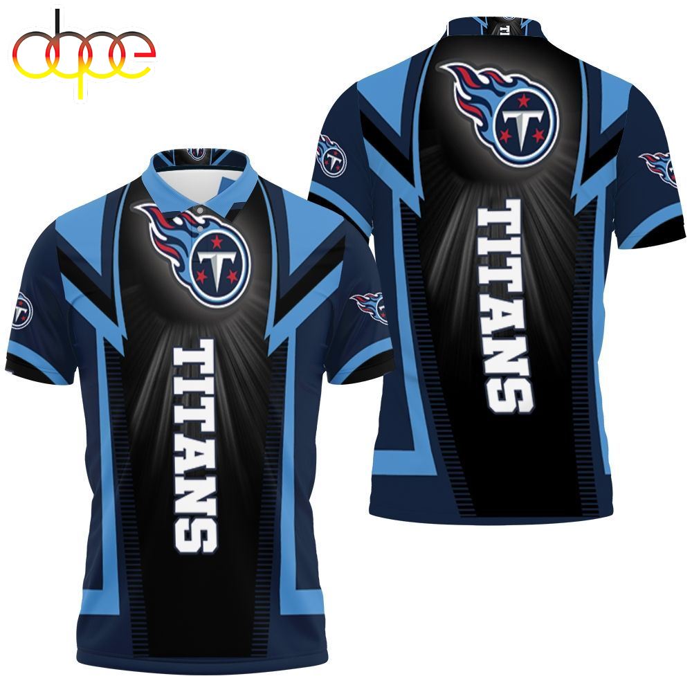 NFL Tennessee Titans Black Blue Polo Shirt