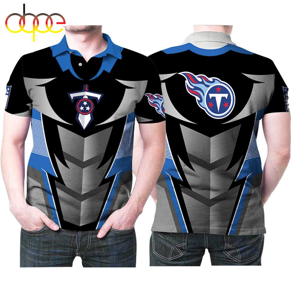 NFL Tennessee Titans Silver Black Polo Shirt