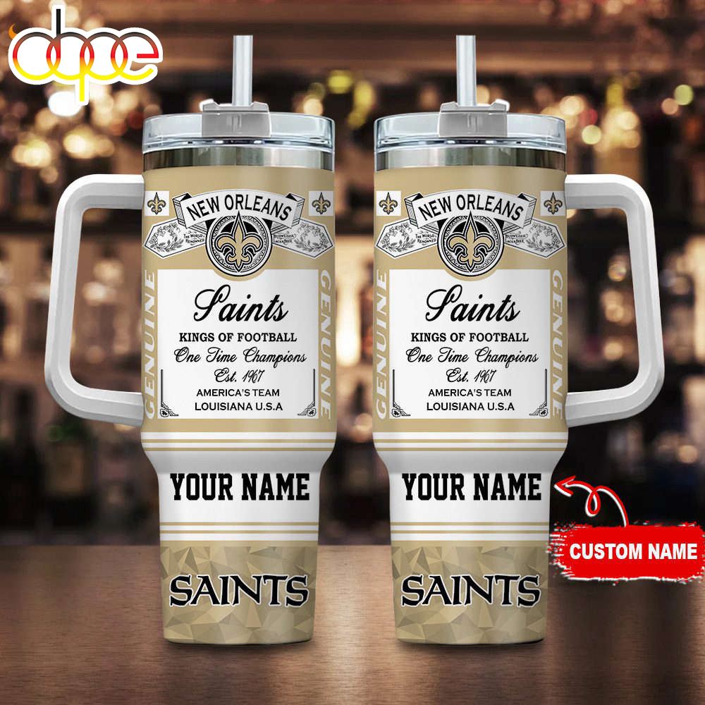 New Orleans Saints NFL Kings of Football Personalized Stanley Tumbler 40Oz