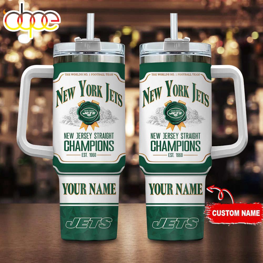 New York Jets Personalized The World’s No 1 Football Team NFL Jim Beam 40oz Stanley Tumbler