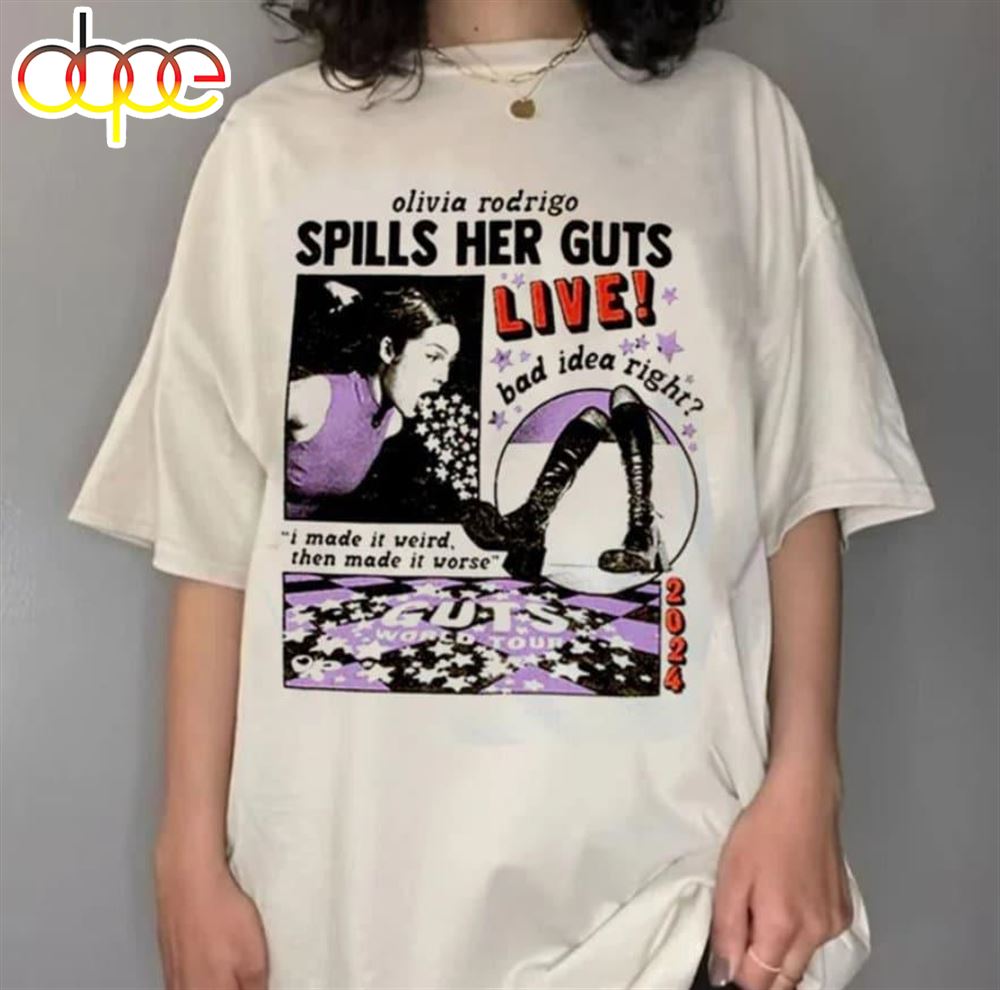Olivia Rodrigo GUTS Tee Tour Merch Print T-shirt Summer Unisex Fashion  Funny Casual Short Sleeve 