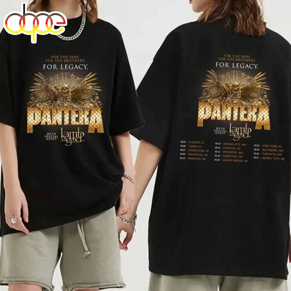 Pantera 2024 Tour With Lamp Of God Black T Shirt Gift Fans Music All Size T Shirt