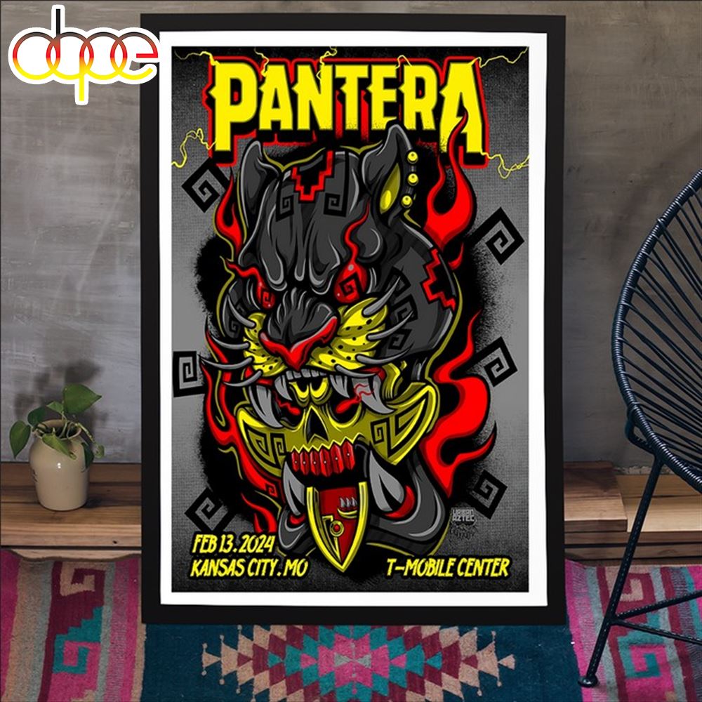Pantera February 13 2024 Kansas City Mo Tour Poster Canvas