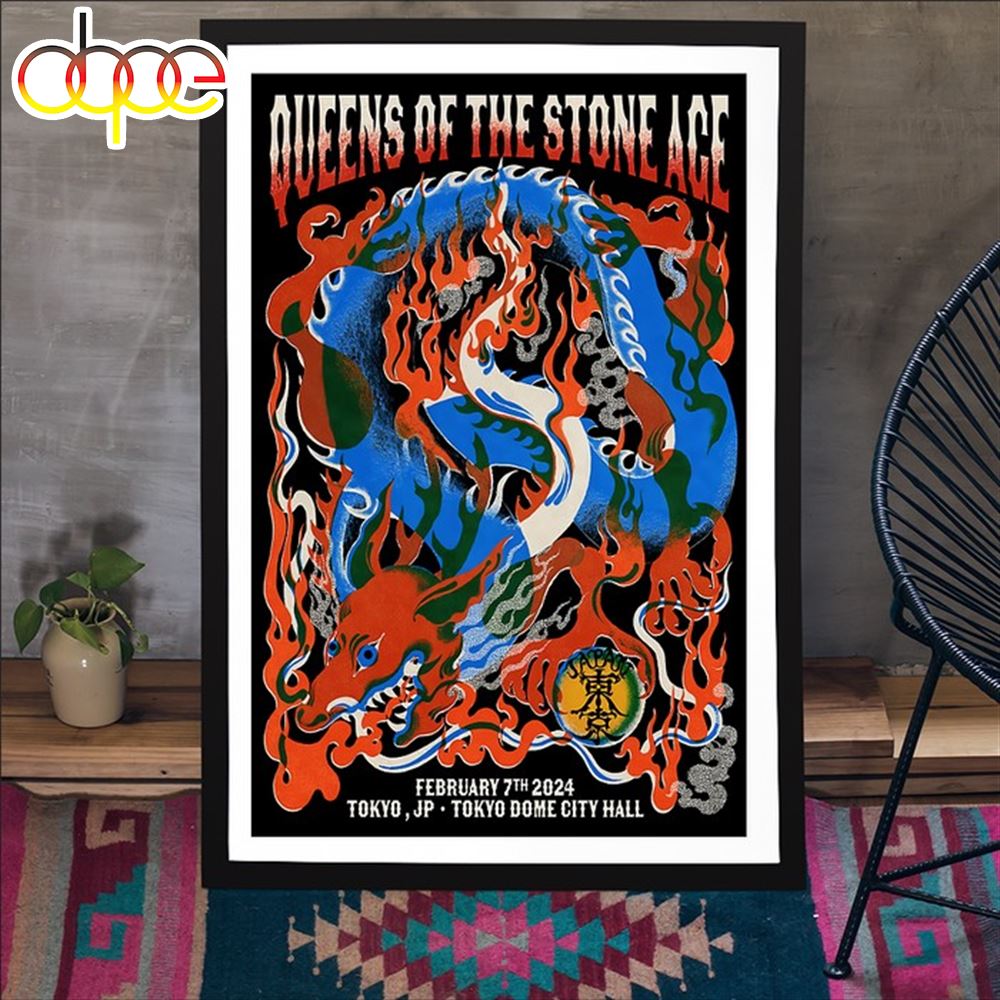 Queens Of The Stone Age February 7th 2024 Tokyo Jp Tokyo Dome City Hall Poster Canvas
