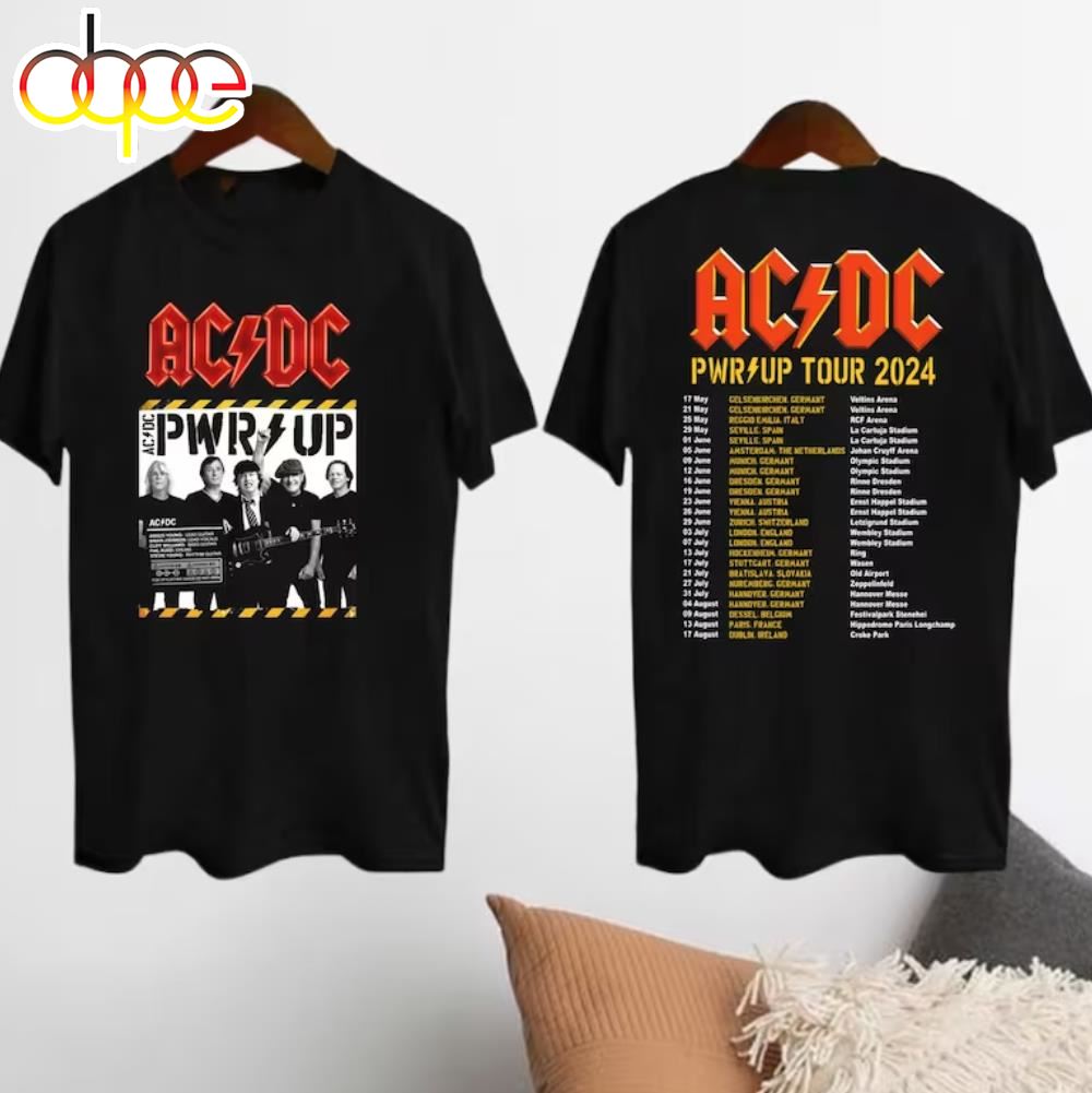 Rock Band Acdc Tour 2024 Acdc Pwr Up World Tour 2024 Shirt