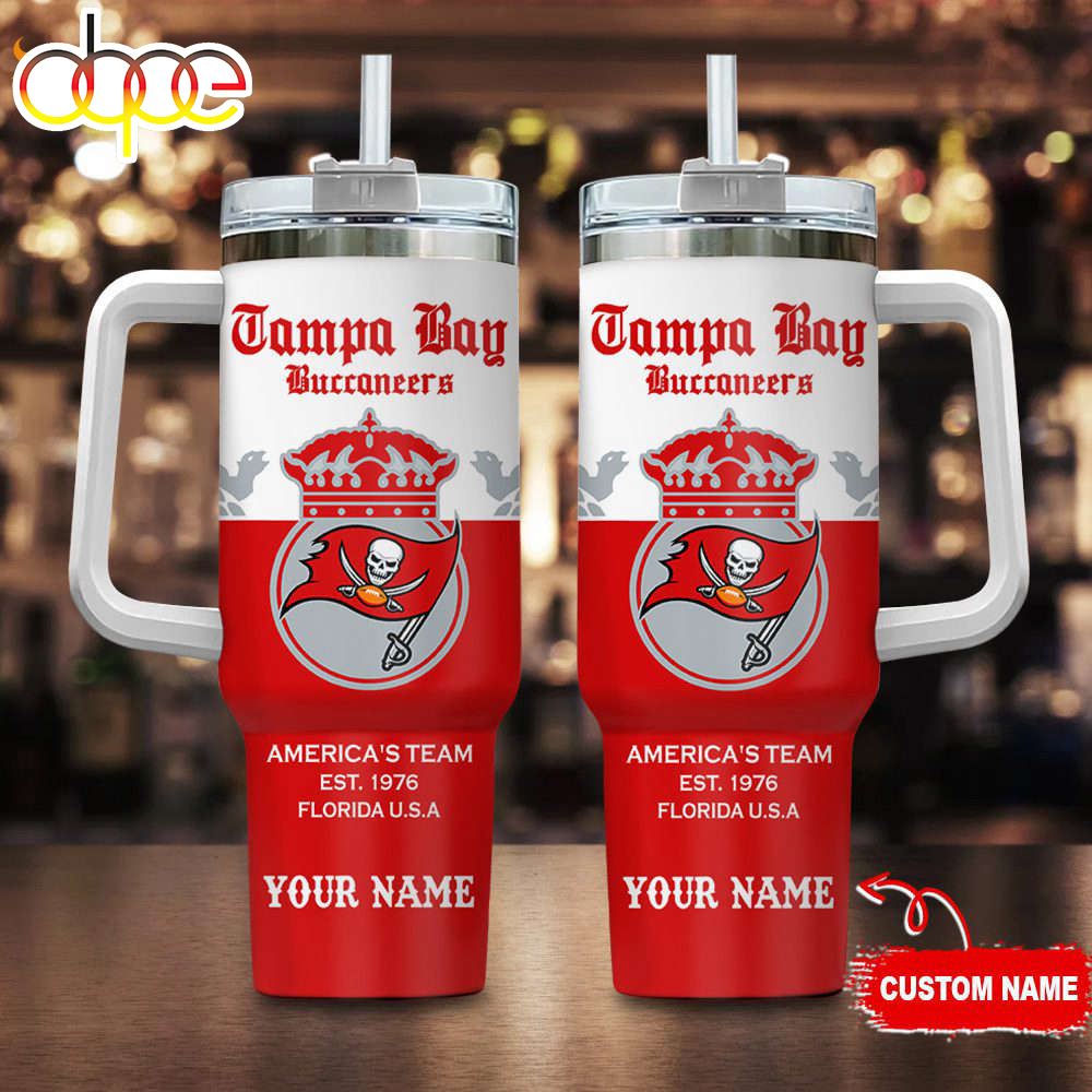 Tampa Bay Buccaneers Personalized NFL Corona Extra 40oz Stanley Tumbler