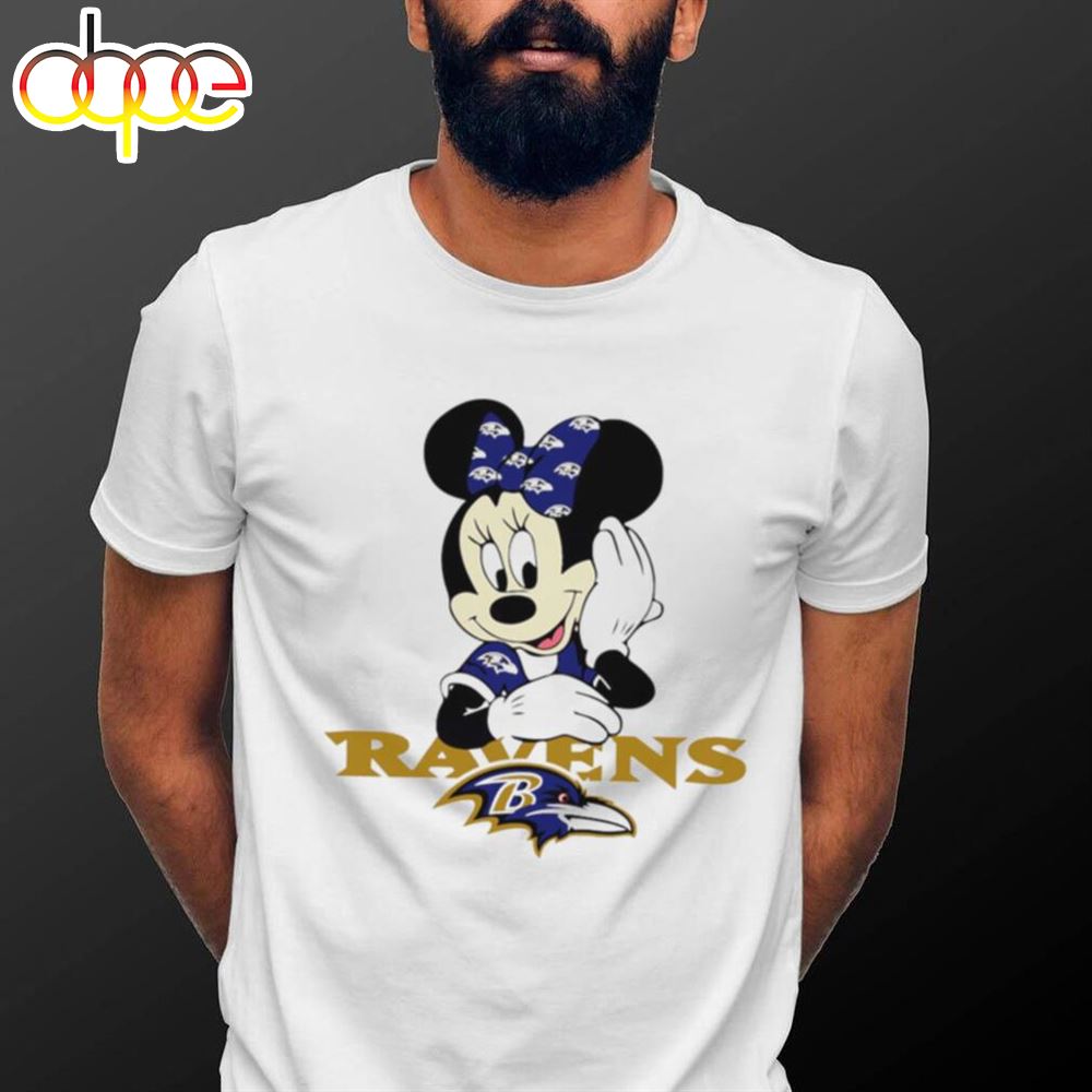 2024 Nfl Championship Game Minnie Mouse Baltimore Ravens Football Logo Shirt