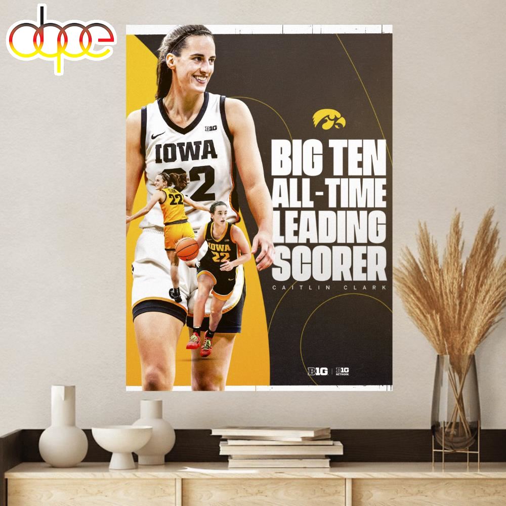 Caitlin Clark Is The Big Ten Womens Basketball All Time Leading Scorer Poster