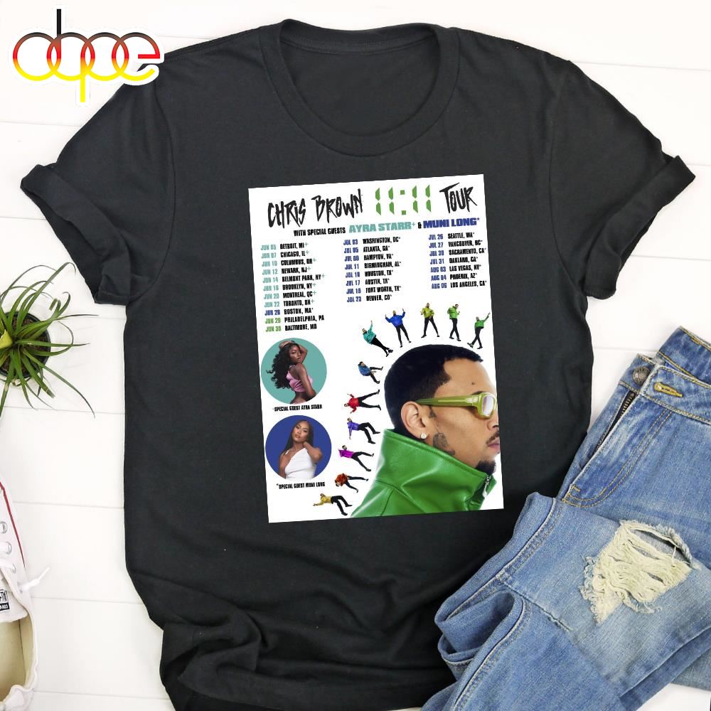 Chris Brown 11 11 Tour With Special Guests Ayra Starr Muni Long Public Unisex T Shirt