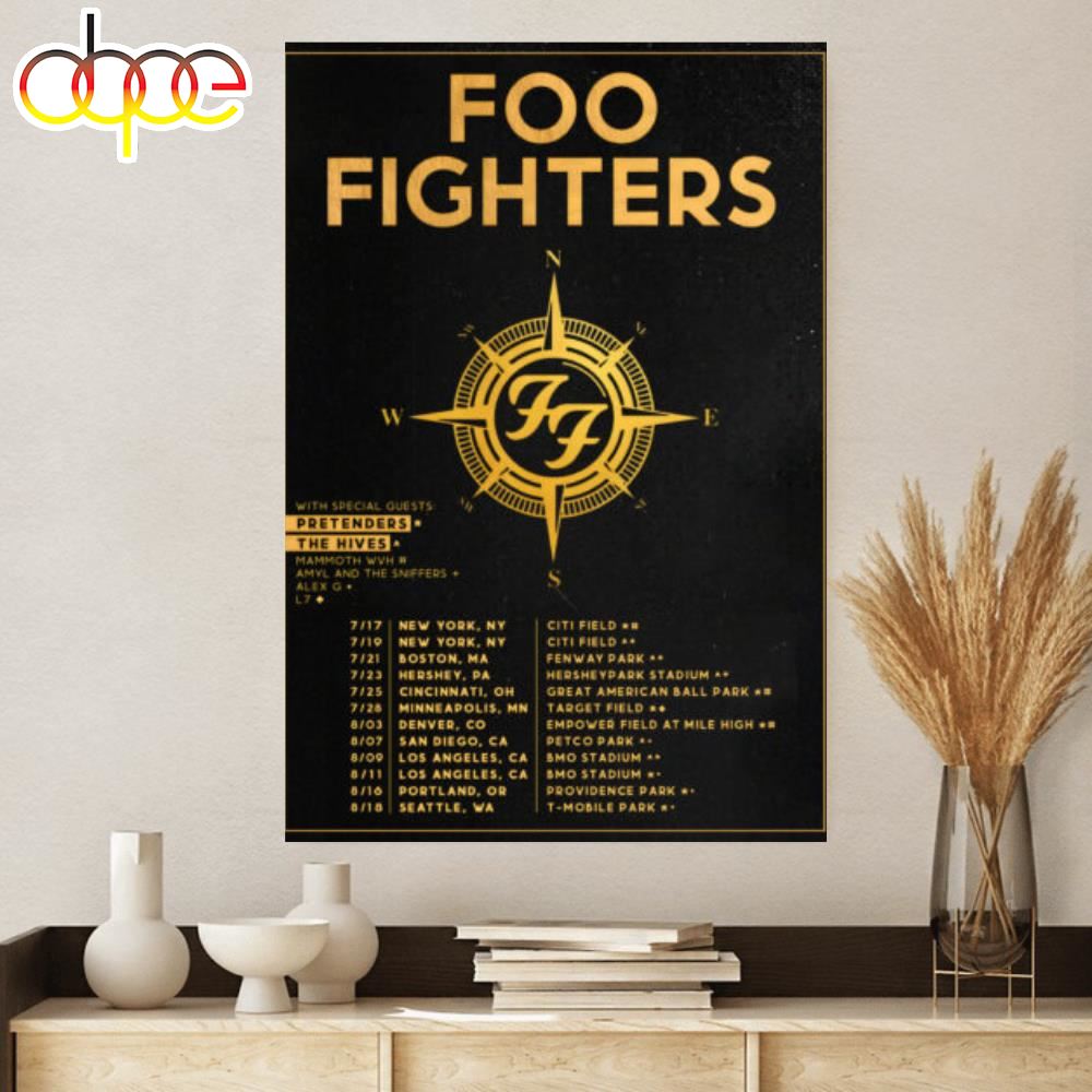 Foo Fighters Everything Or Nothing 2024 North American Stadium Tour Poster Canvas