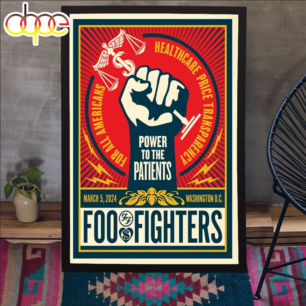 Foo Fighters In Washington DC March 5 2024 Poster Limited Canvas
