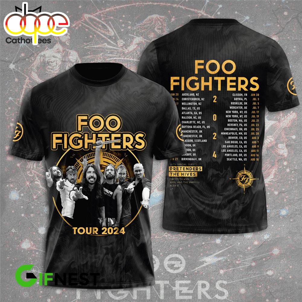 Foo Fighters Tour 2024 Design 3D T Shirt