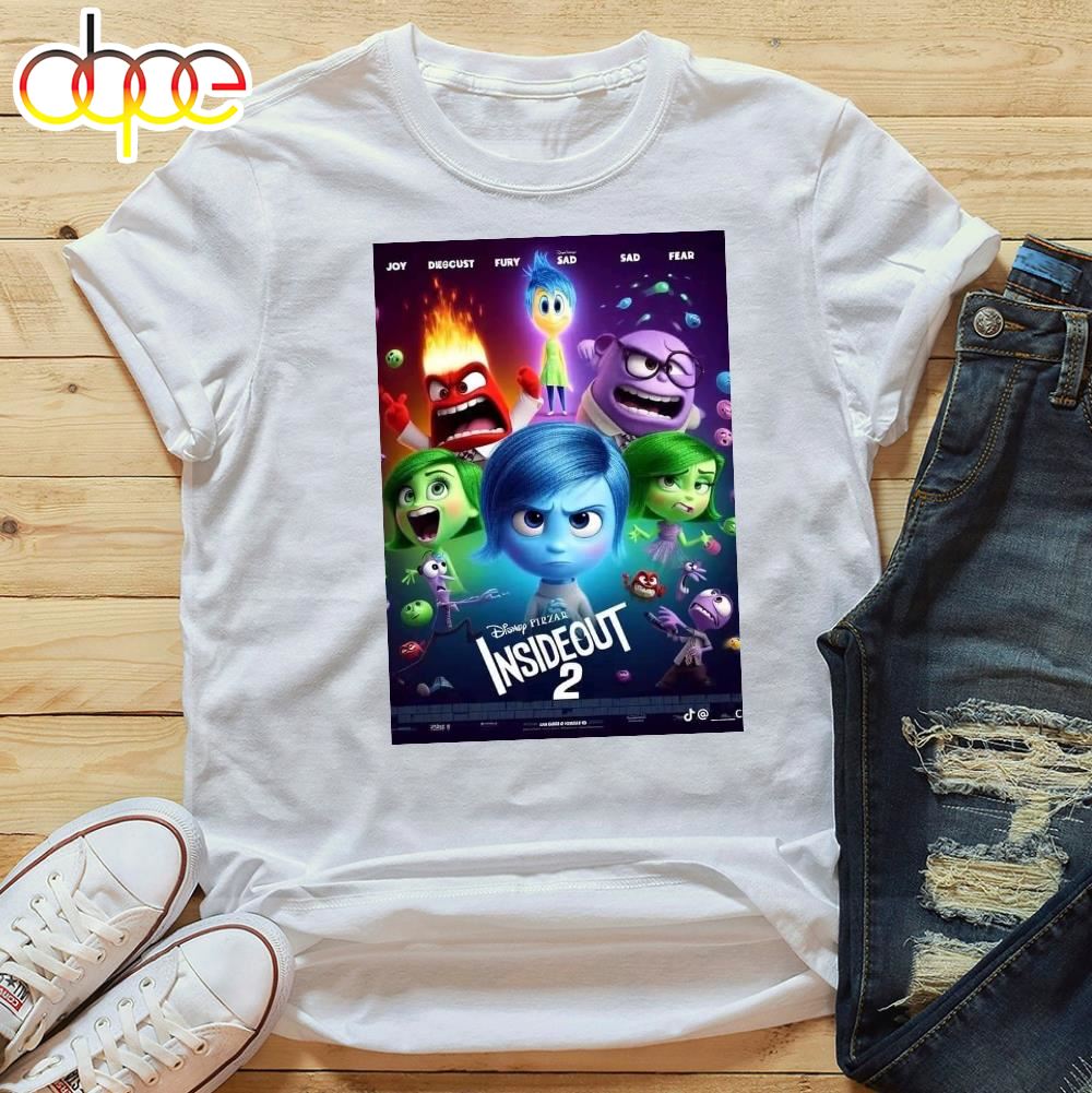 Inside Out 2 Disney Reveals New Poster 2024 White T Shirt