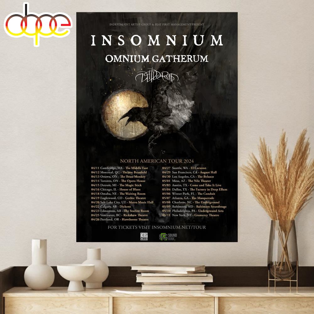 Insomnium Announce 2024 North American Tour Poster Canvas