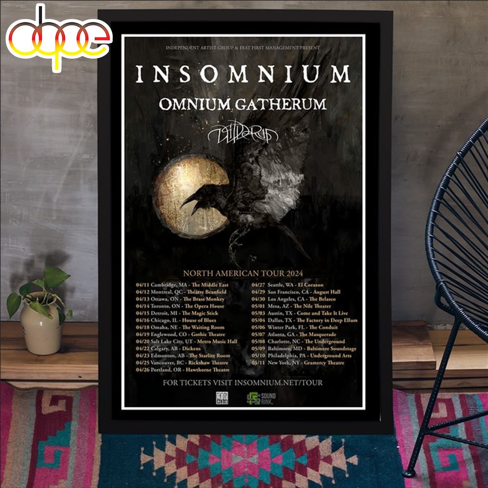 Insomnium North American Tour 2024 Poster