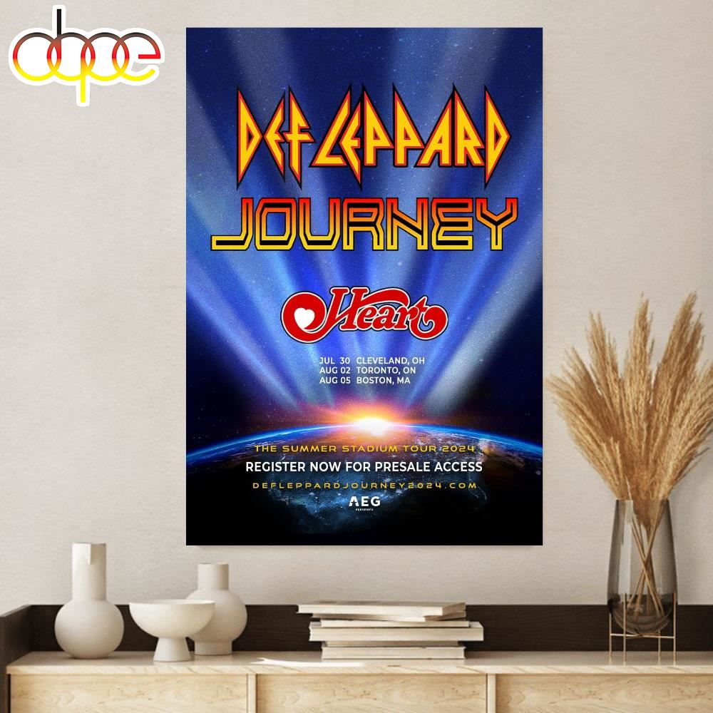 Def Leppard Journey The Summer Stadium Tour 2024 Poster Canvas