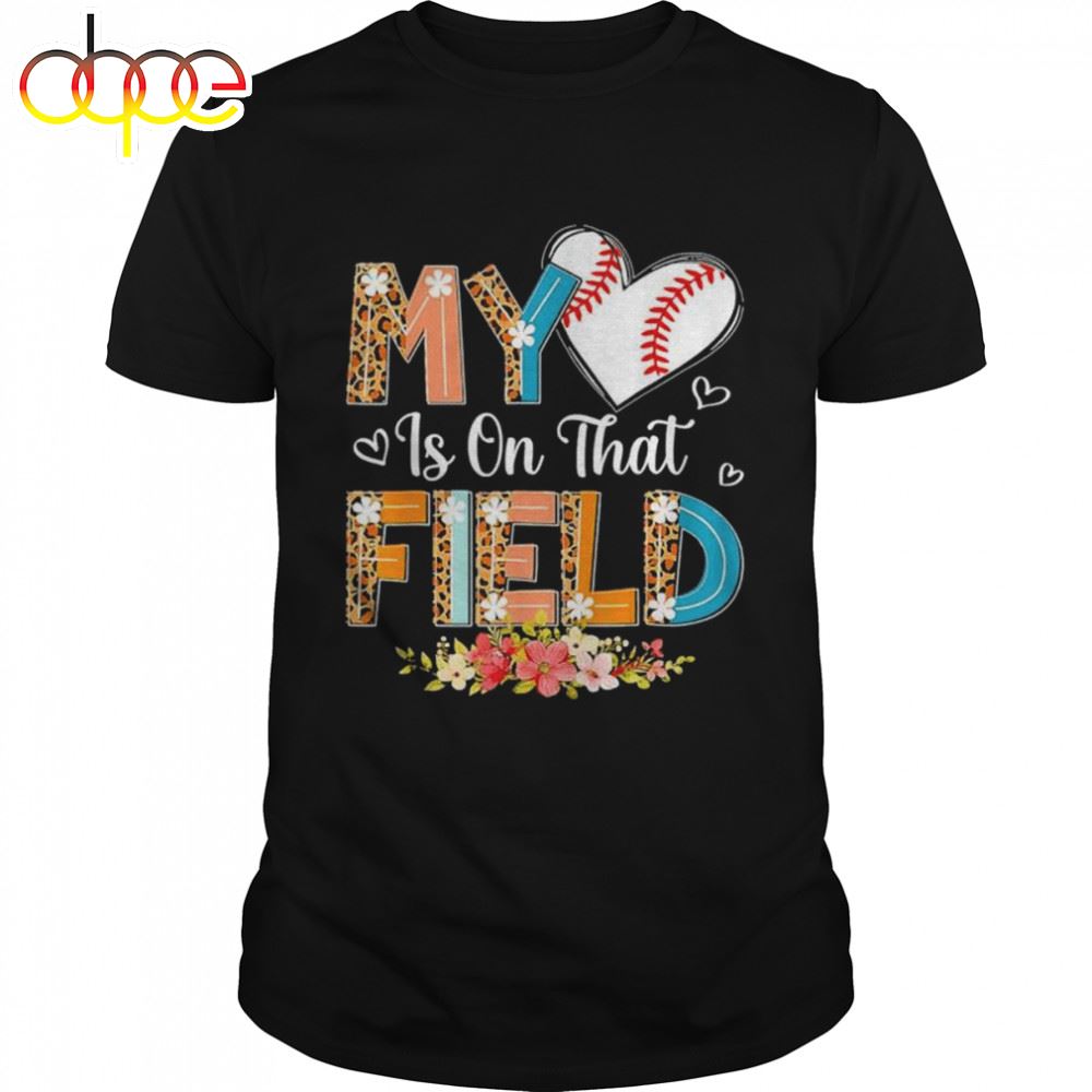 Leopard Baseball Mom My Heart Is On That Field Mother's Day Shirt