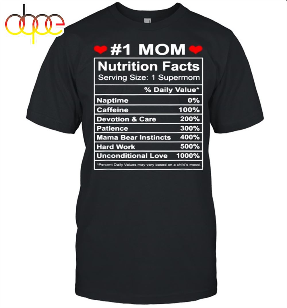 Mom Nutrition Facts For Mother's Day Shirt