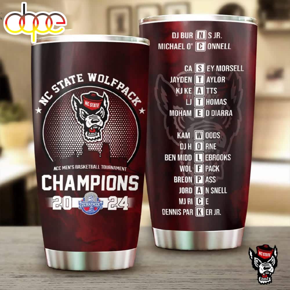 Nc State 2024 Acc Mens Basketball Tournament Champions Lets Go Pack Tumbler