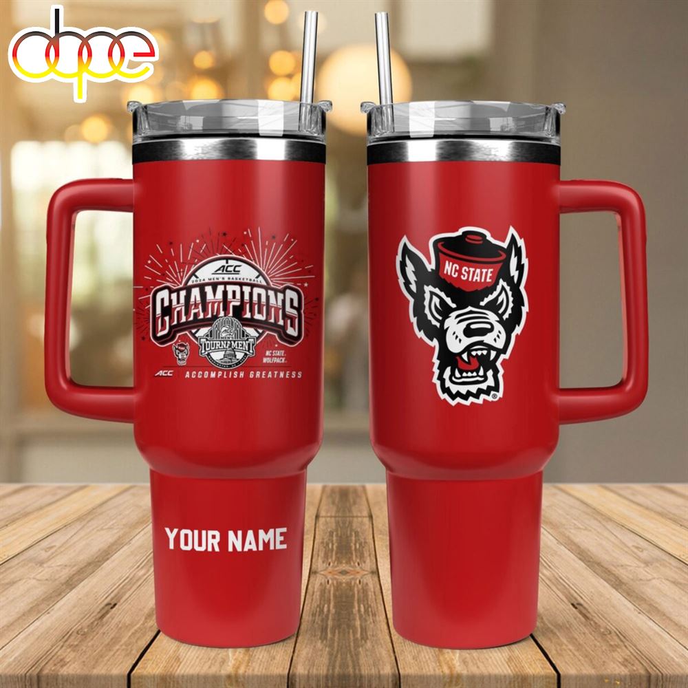 Nc State Wolfpack 2024 Acc Mens Basketball Conference Tournament Champions Tumbler 40 Oz