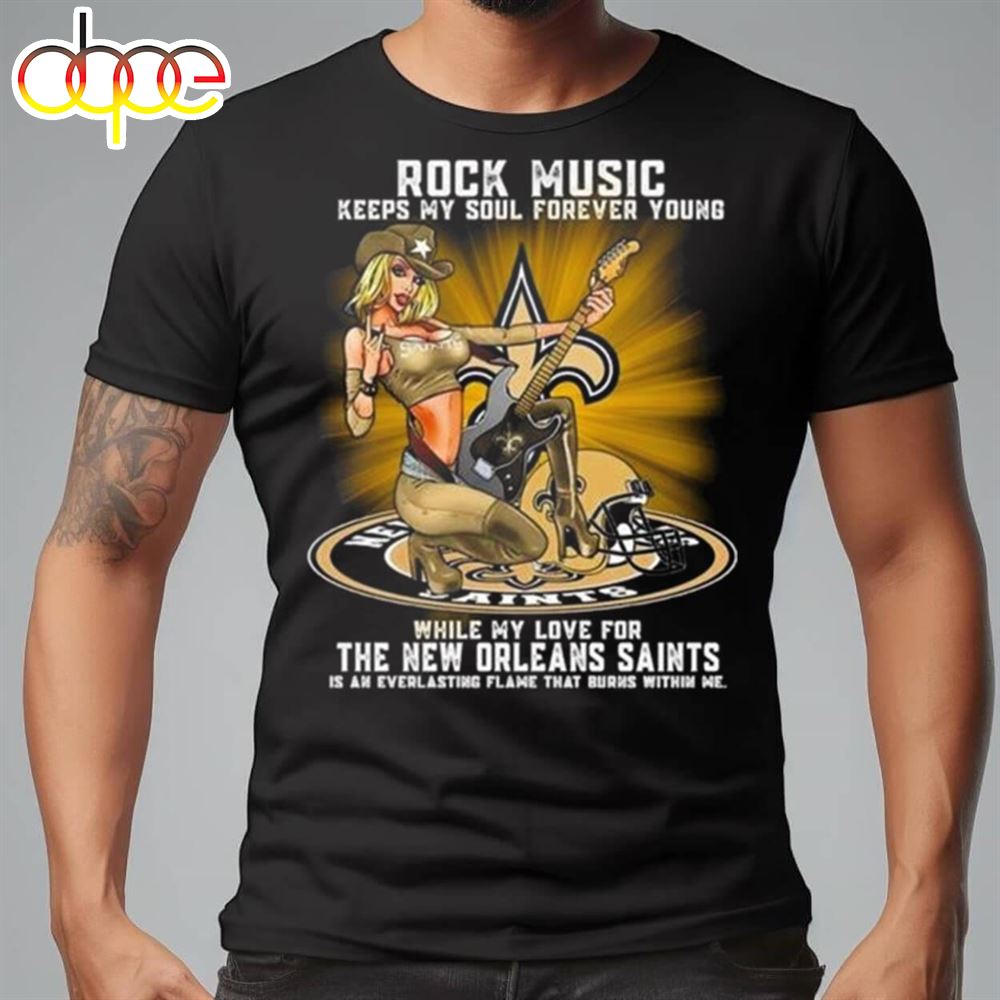New Orleans Saints Rock Music Keep My Soul Forever Young 2024 Shirts