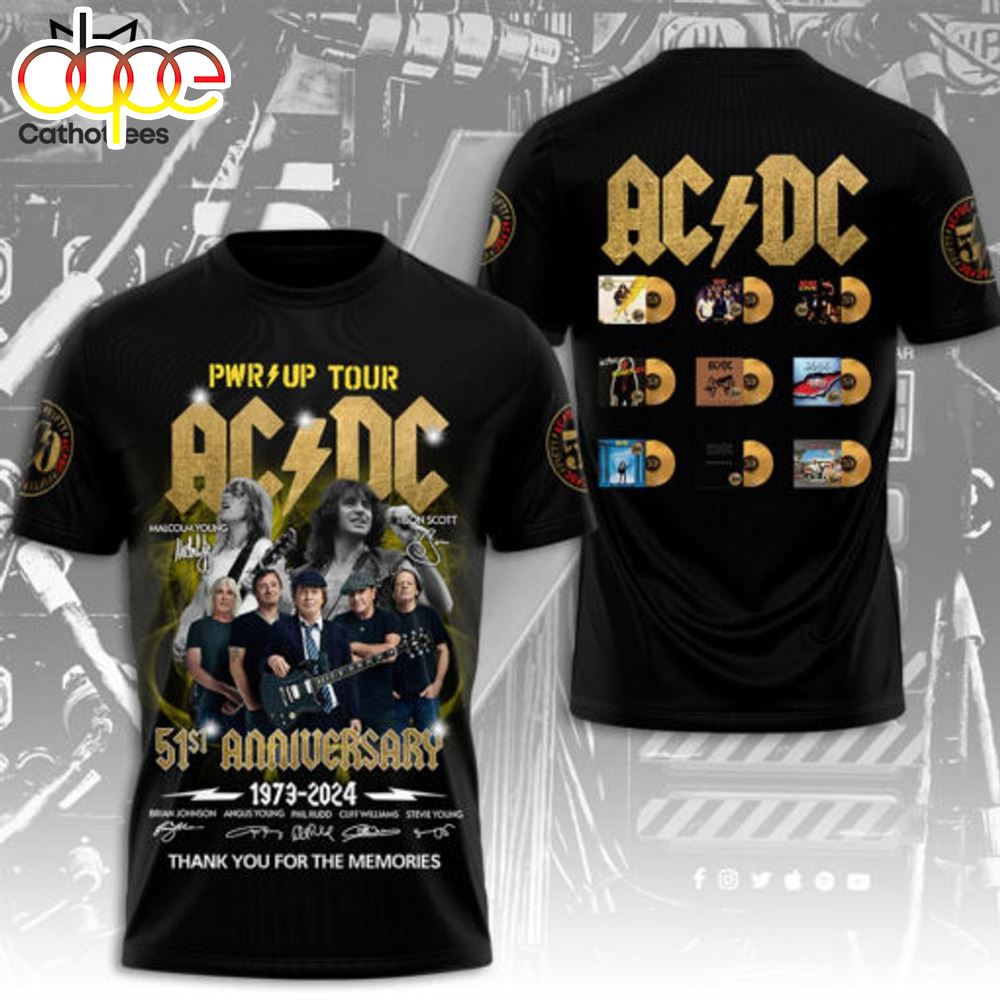 PWR UP Tour 51st Anniversary 1973 2024 Signature Thank You For The Memories 3D T Shirt