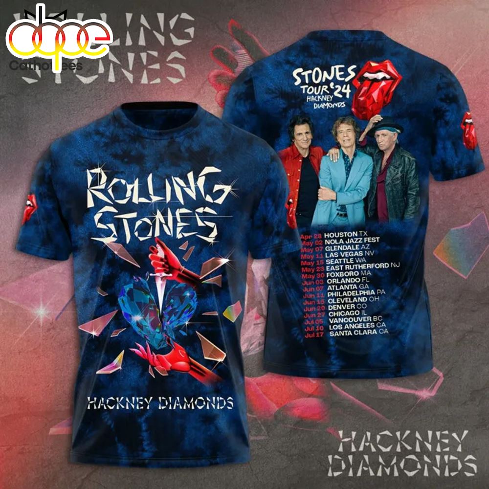 Rolling Stones Hackney Diamonds Tour 2024 3D T Shirt