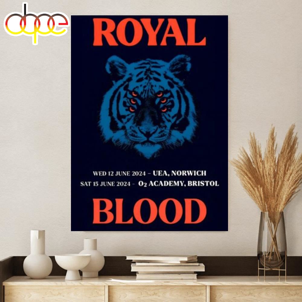 Royal Blood Back To The Water Below 2024 Uk Tour Poster Canvas