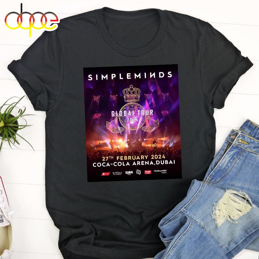 Simple Minds Live Concert In Dubai 27th Feb 2024 Black T Shirt