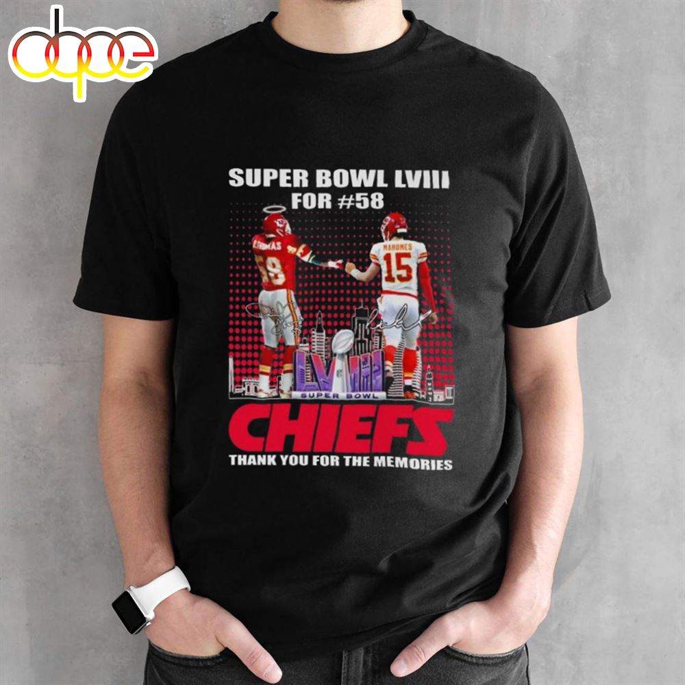 Super Bowl LVIII For 58 Kansas City Chiefs Thank You For The Memories Signatures T Shirt
