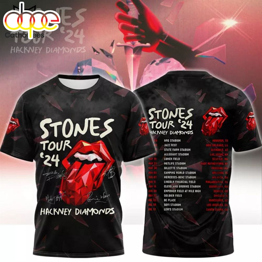The Rolling Stones Tour 2024 Hackney Diamonds 3D T Shirt