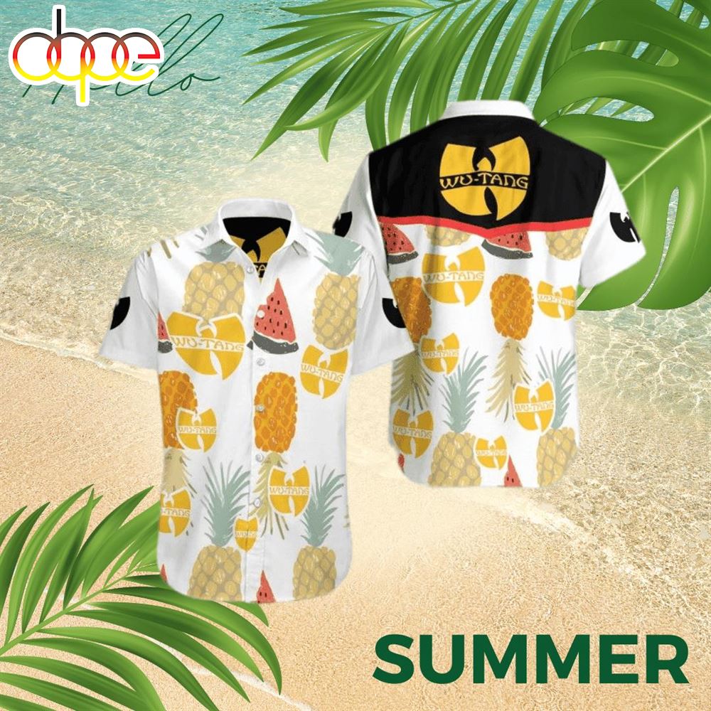 Tropical Pineapple Light Style Summer Party Wu Tang Clan Hawaiian Shirt