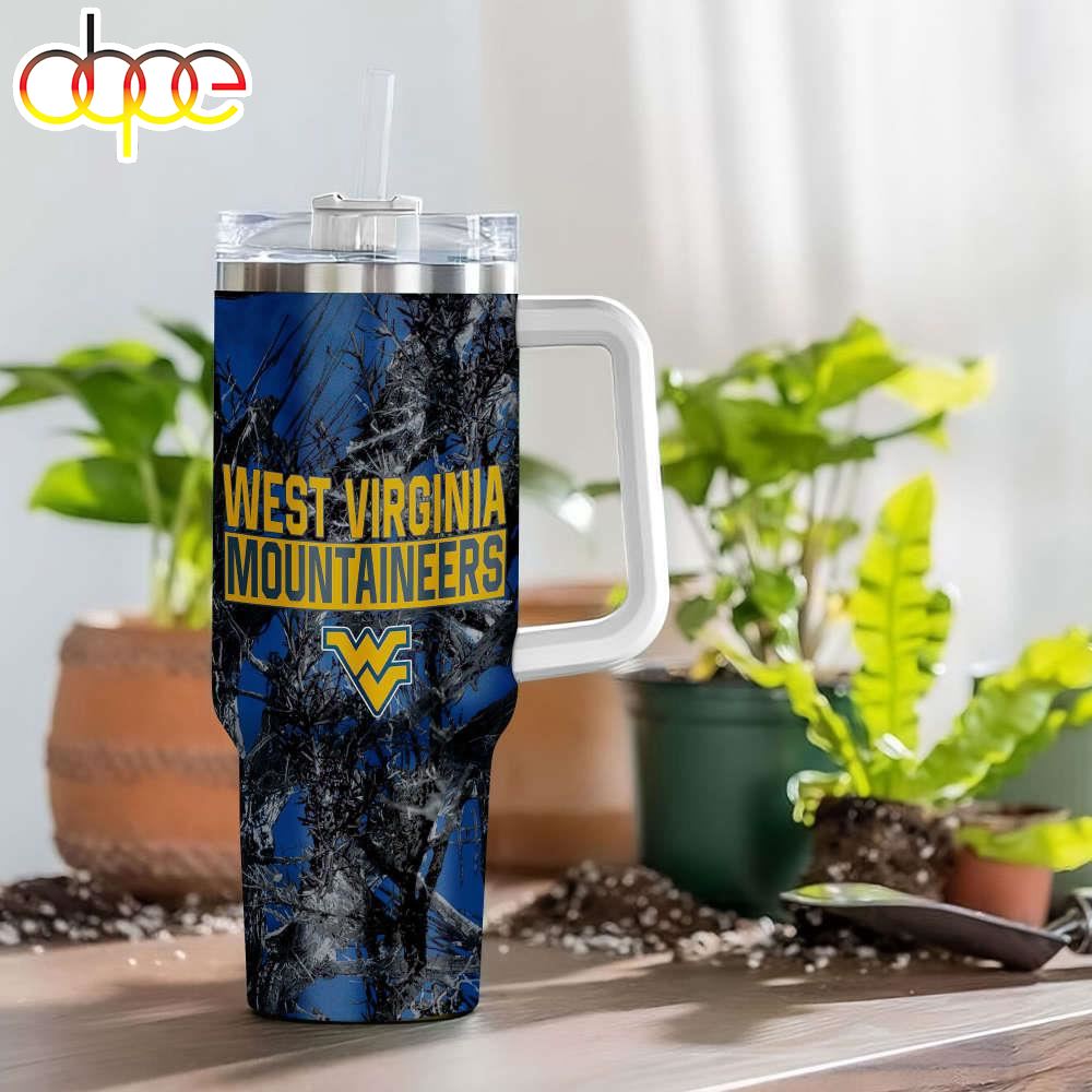 West Virginia Mountaineers Ncaa Hunting Personalized Stanley Tumbler 40oz Gift For Fans