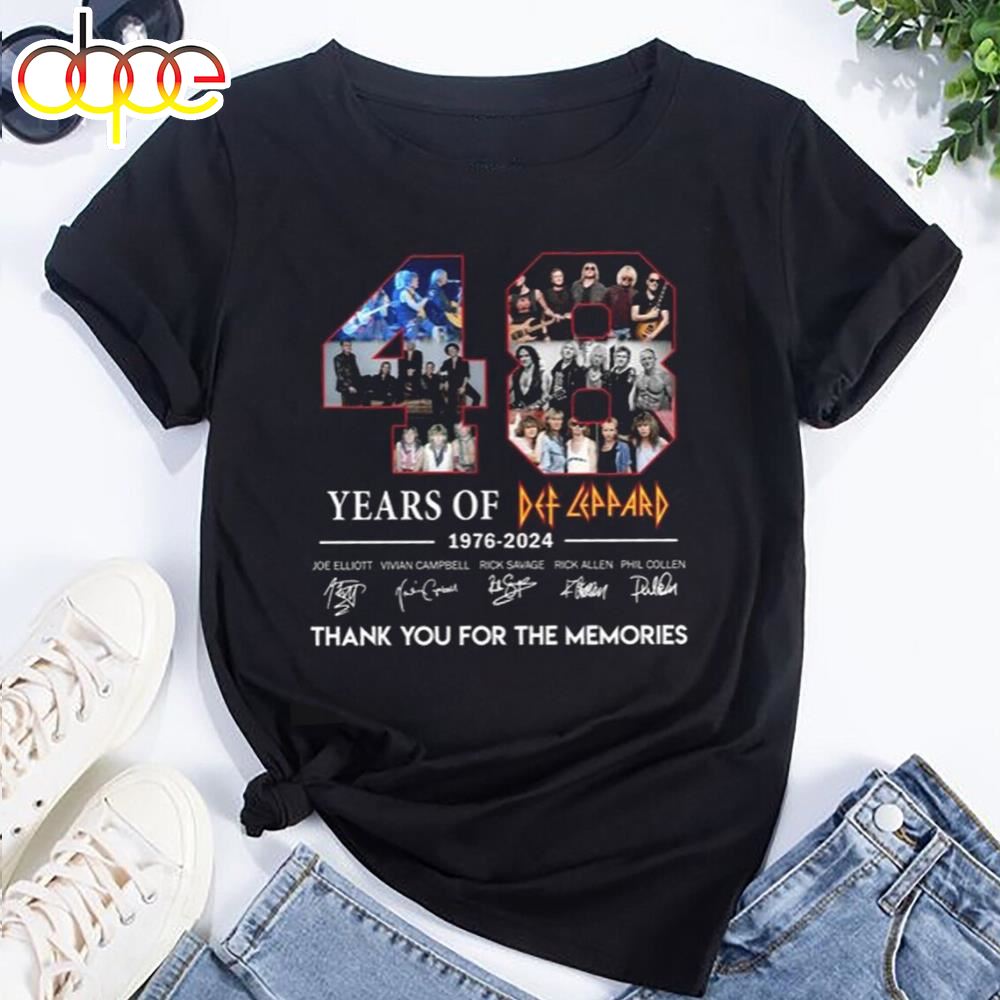48 Years Def Leppard Singature Def Leppard Band Shirt