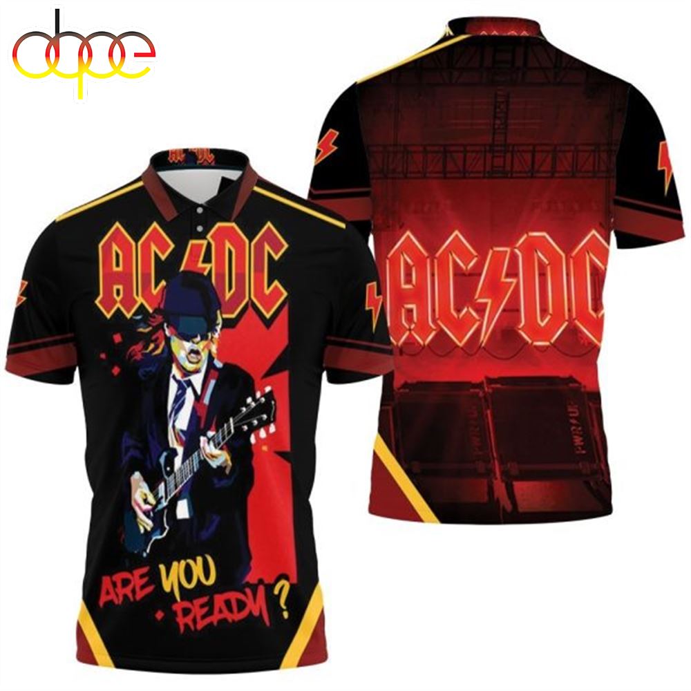 ACDC Angus Young Are You Ready Popart Polo Shirt