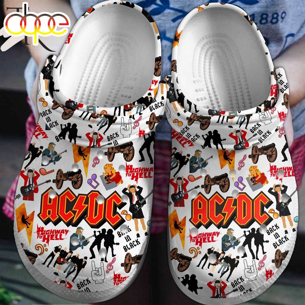 ACDC Back In Black Highway To Hell Clog Shoes