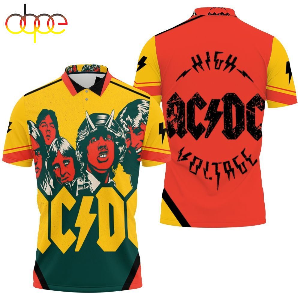 ACDC Demon Red Yellow Polo Shirt