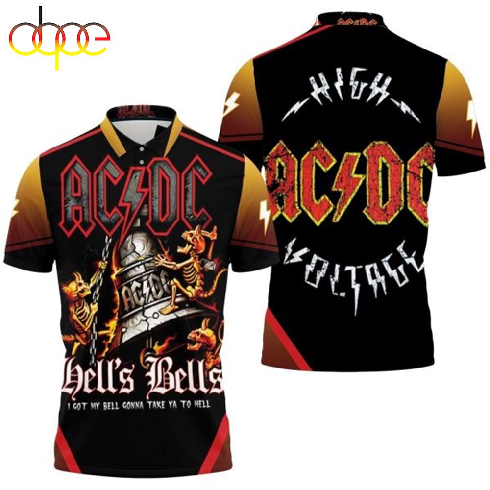 ACDC Hell Bell Devil Skull Polo Shirt