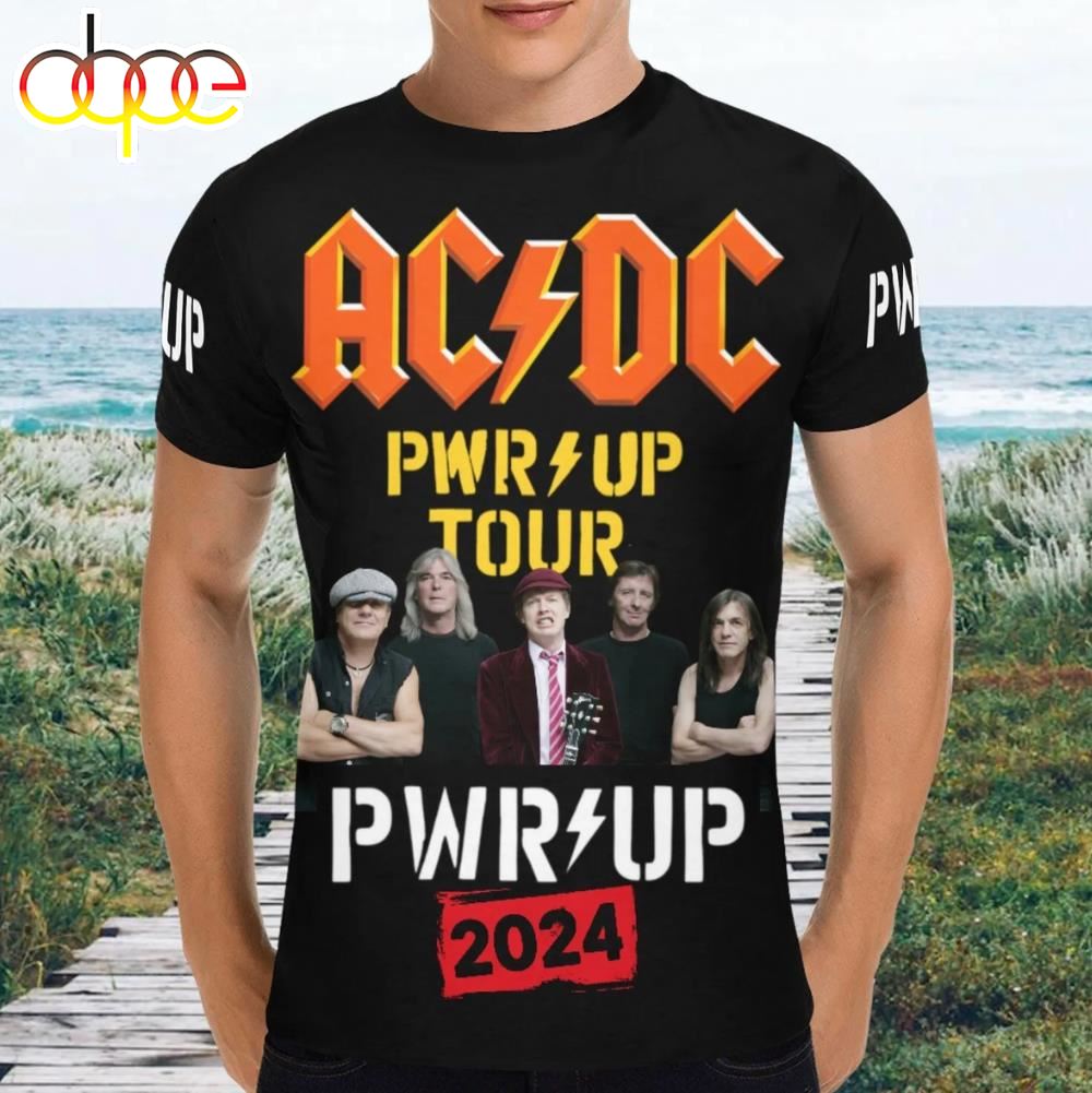 ACDC PWR Up Tour 2024 Black 3D T Shirt