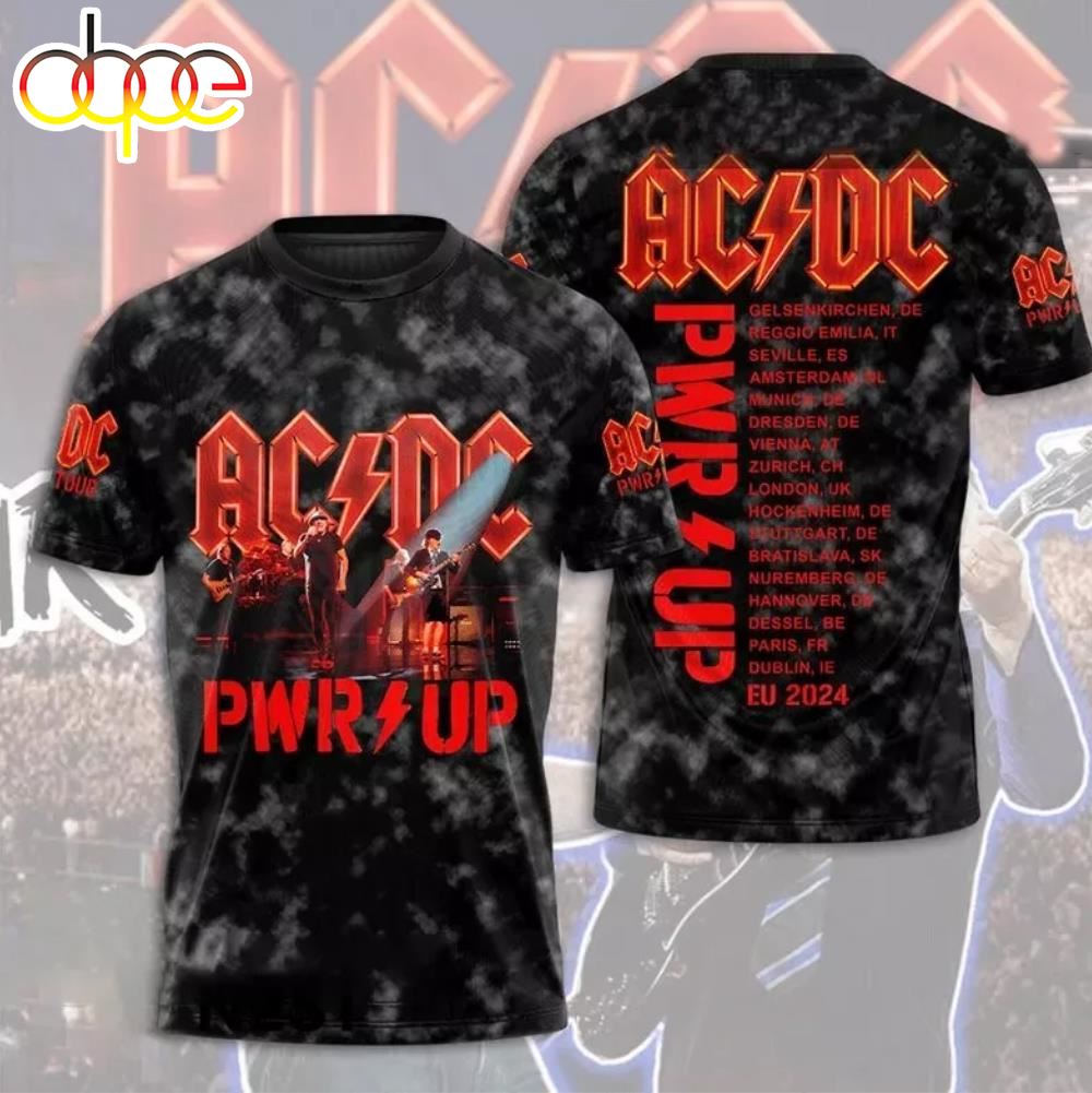 ACDC Pwr Up World Tour 2024 Shirts Metal Rock Band T Shirt For Men Women