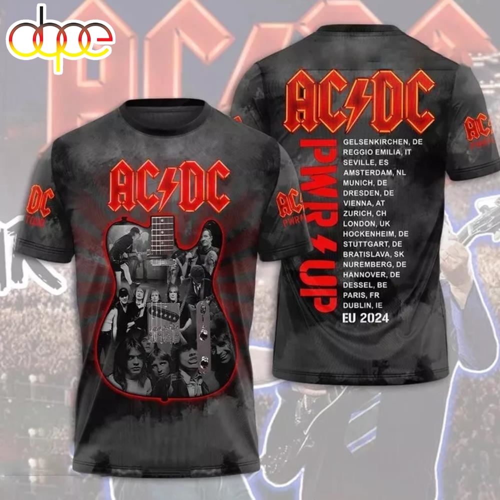 ACDC Pwr Up World Tour 2024 Shirts Metal Rock Band T Shirt For Men Womens